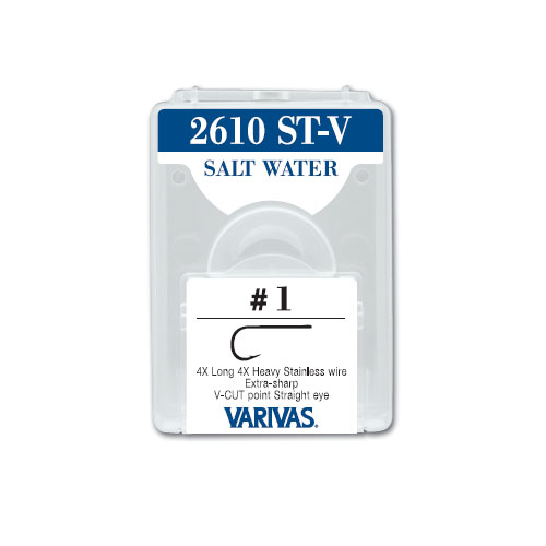 2610 ST-V SALT WATER4X Long 4X Heavy Stainless wire Extra-sharp V-CUT point Straight eye