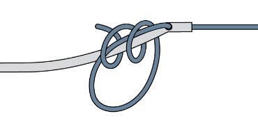 フライラインとリーダーを結ぶ