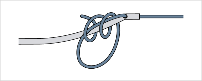 フライラインとリーダーを結ぶ