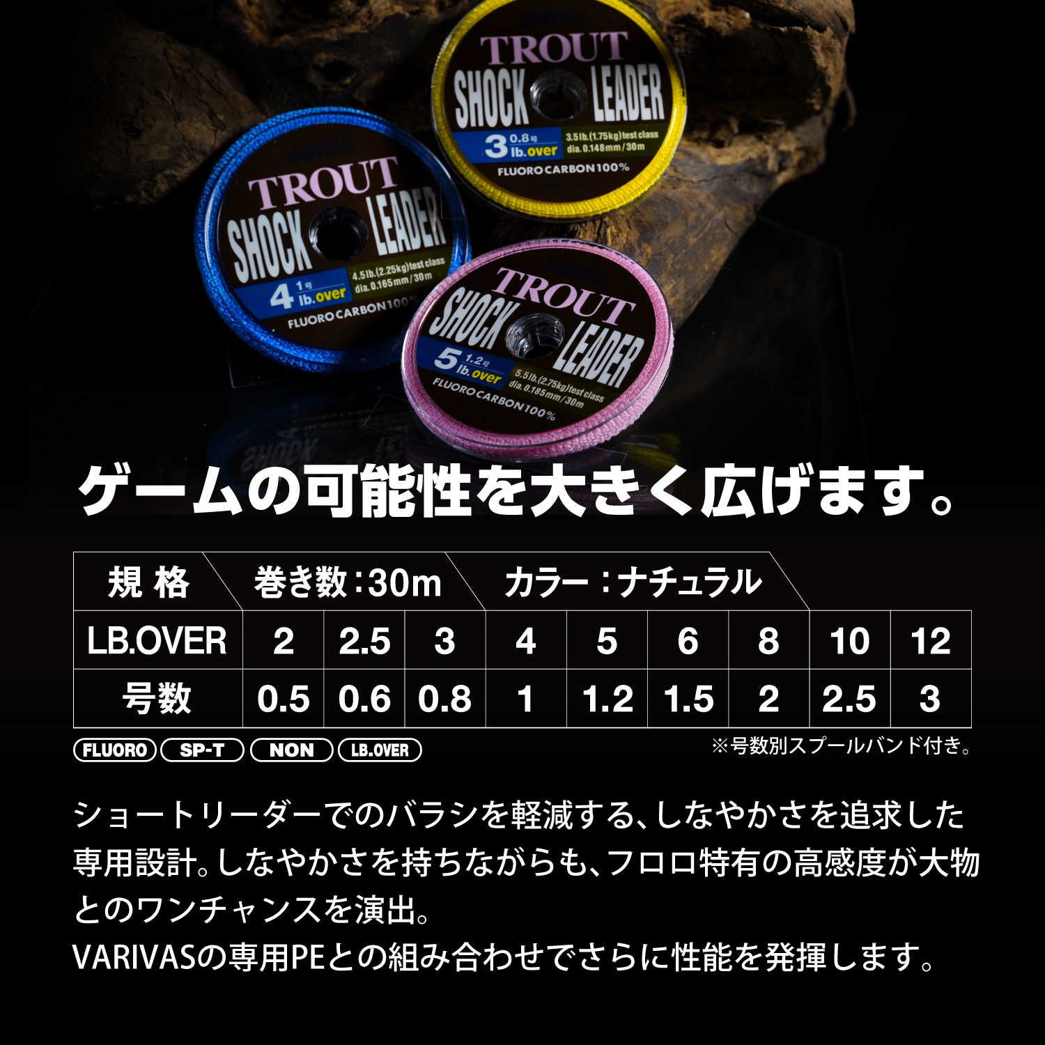 トラウト ショックリーダー ［フロロカーボン］