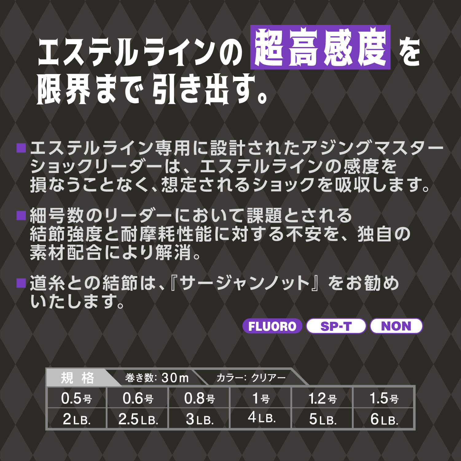 アジングマスターショックリーダー［フロロカーボン］