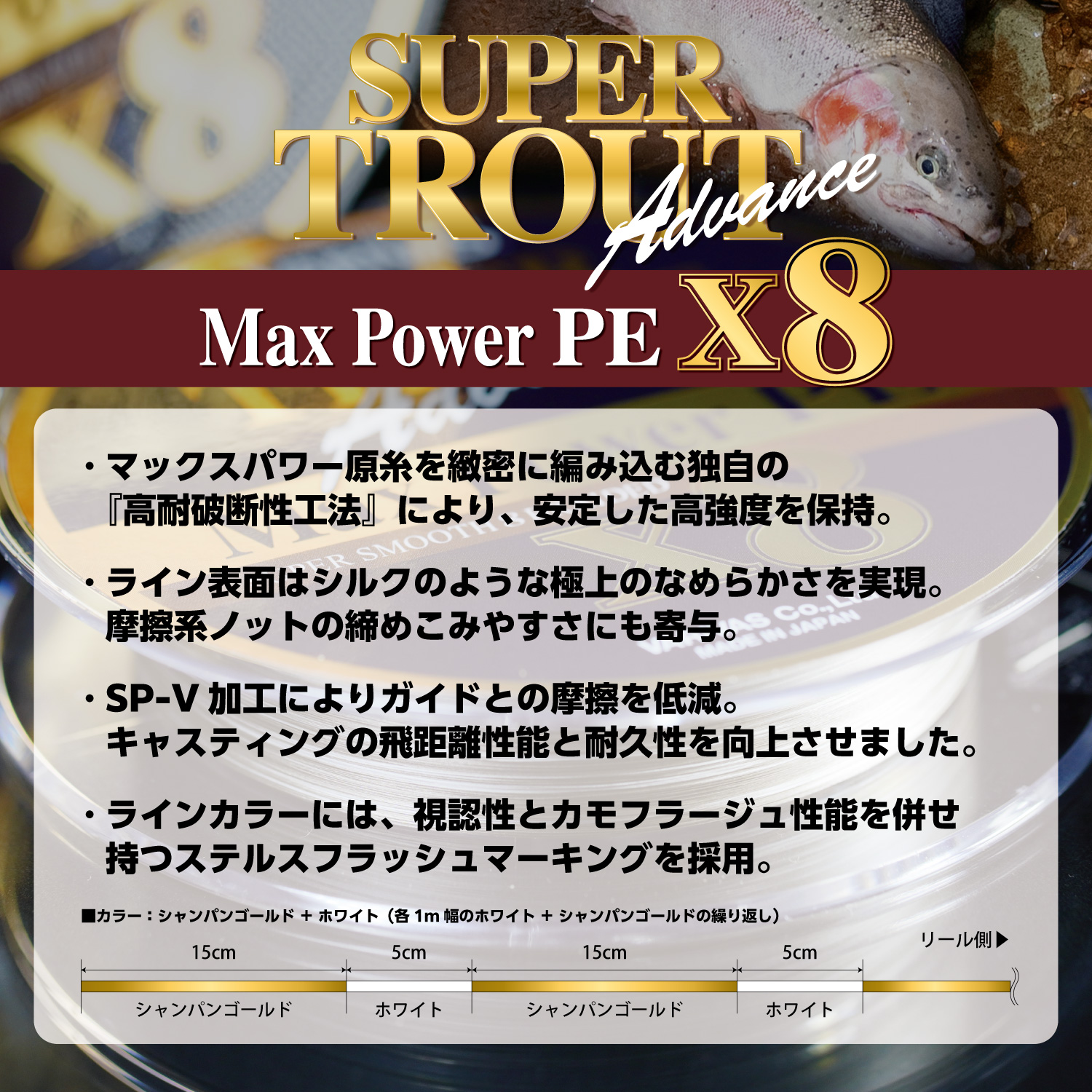 スーパートラウト アドバンス マックスパワーPE X8