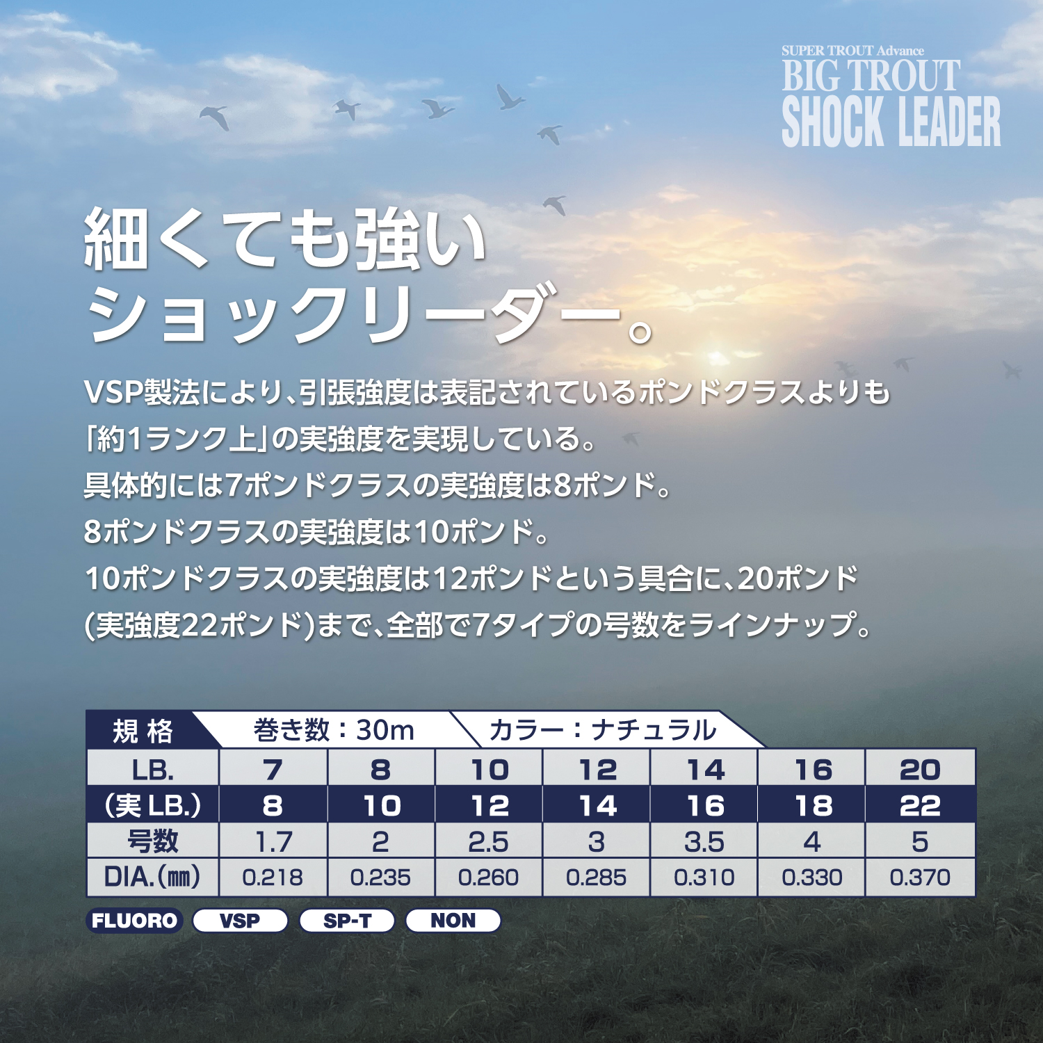 スーパートラウト アドバンスビッグトラウト ショックリーダー［VSPフロロカーボン］
