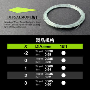 テーパードリーダー DH／サーモン LWT［ナイロン］
