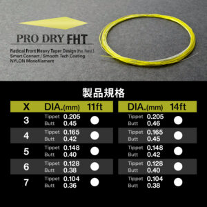 テーパードリーダー プロドライ FHT［ナイロン］