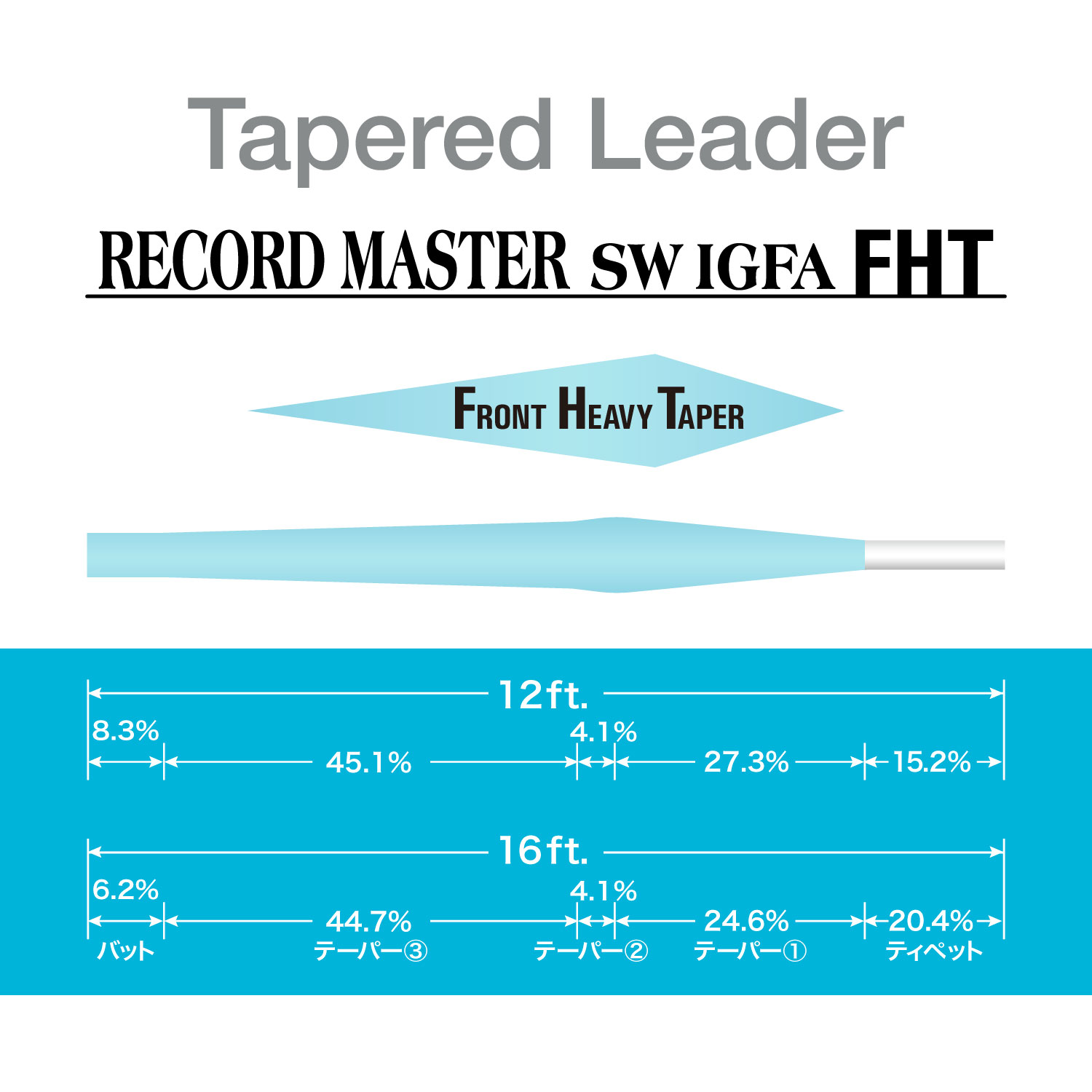 テーパードリーダー レコードマスター SW FHT IGFA［ナイロン］