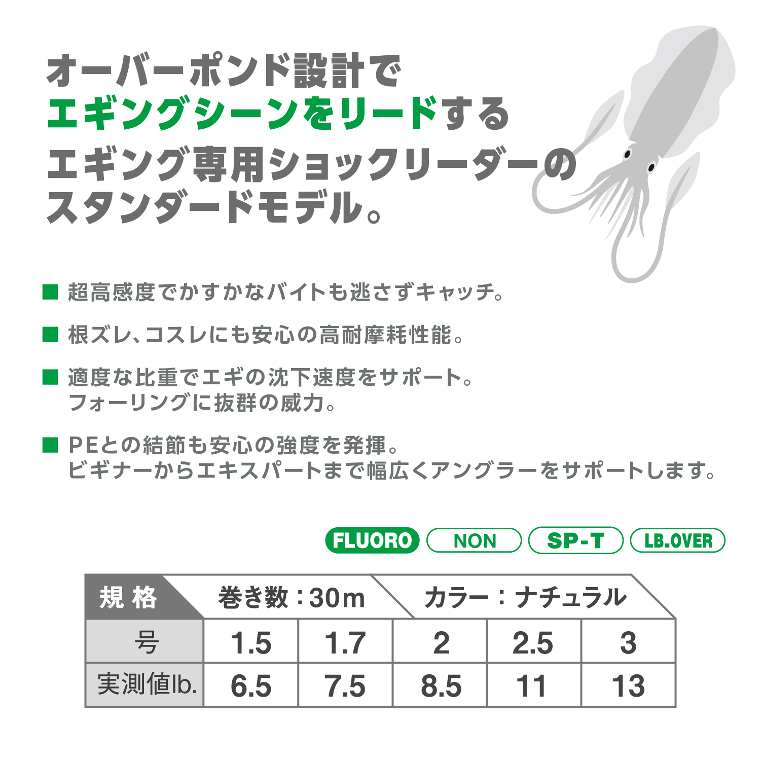 アバニ エギング ショックリーダー［フロロカーボン］