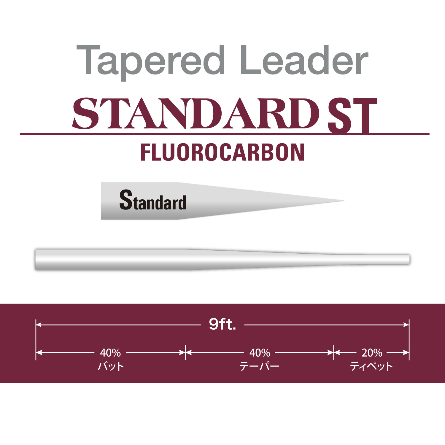 テーパードリーダー スタンダード ST［フロロカーボン］