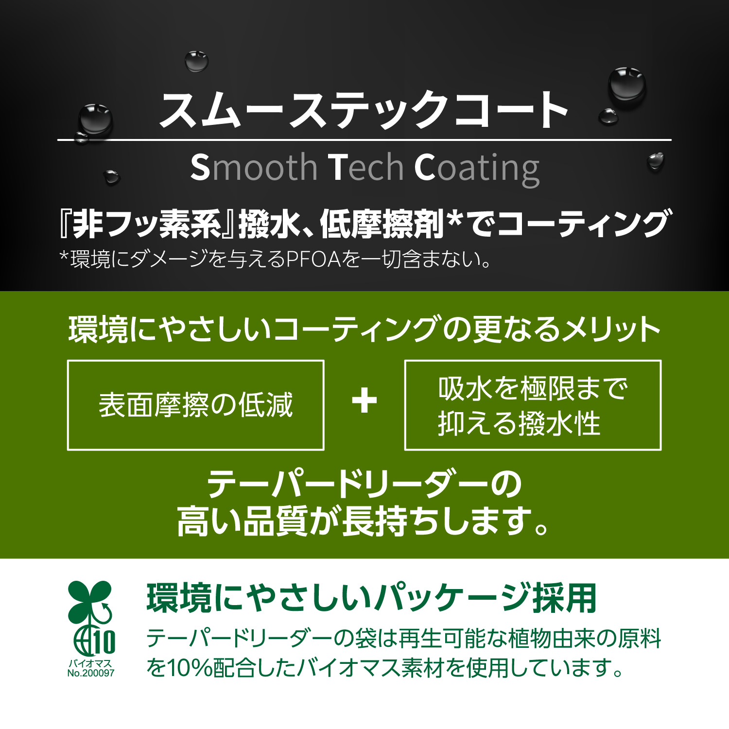 テーパードリーダー スーパーヤマメ フラットバット（IWI Select） ST［ナイロン］