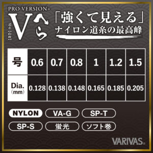 プロバージョン-Vへら道糸【山吹】［ナイロン］