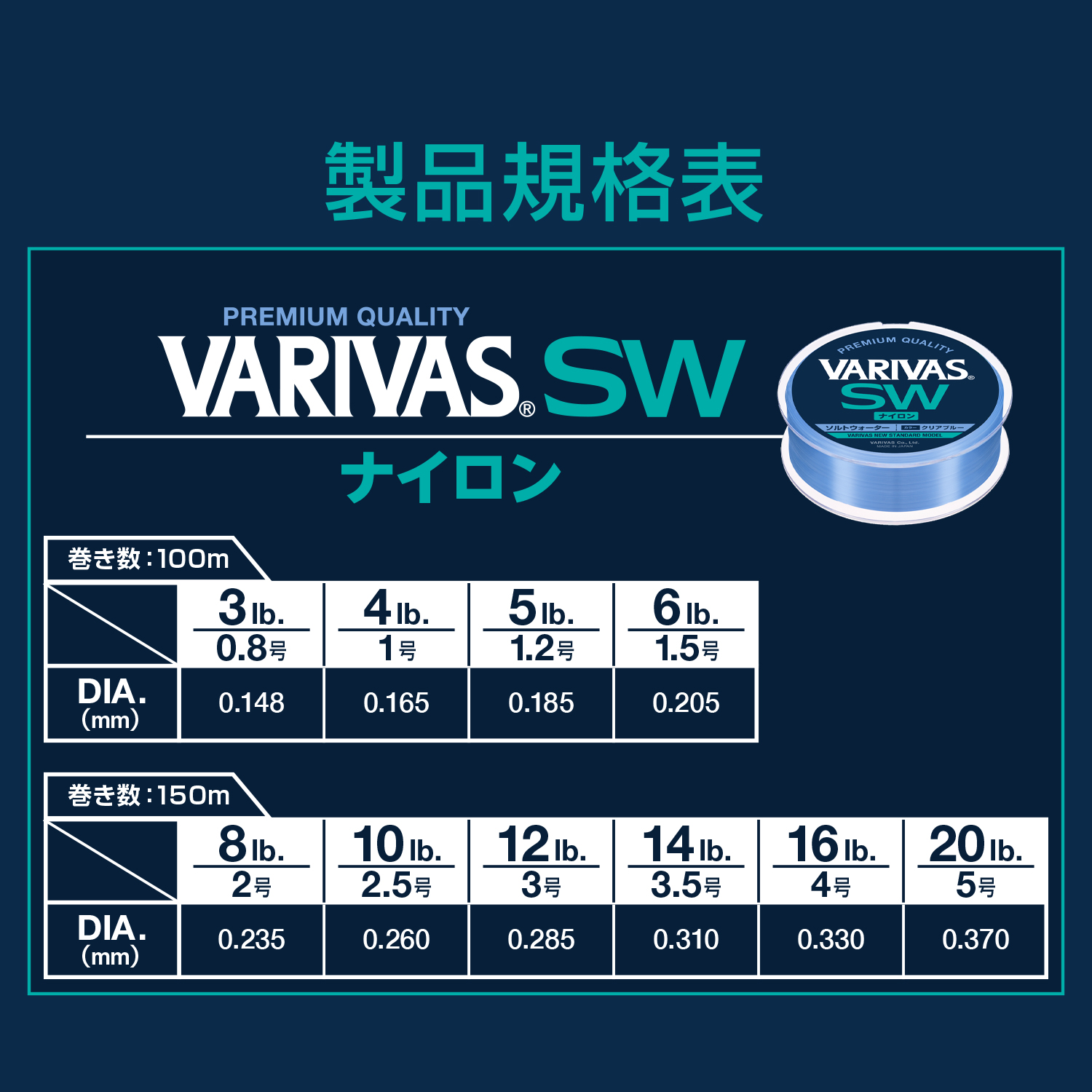 VARIVAS SW（ソルトウォーター）［ナイロン］