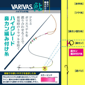VARIVAS鮎 鼻カン編み付け糸　［ハイブリッドPE］