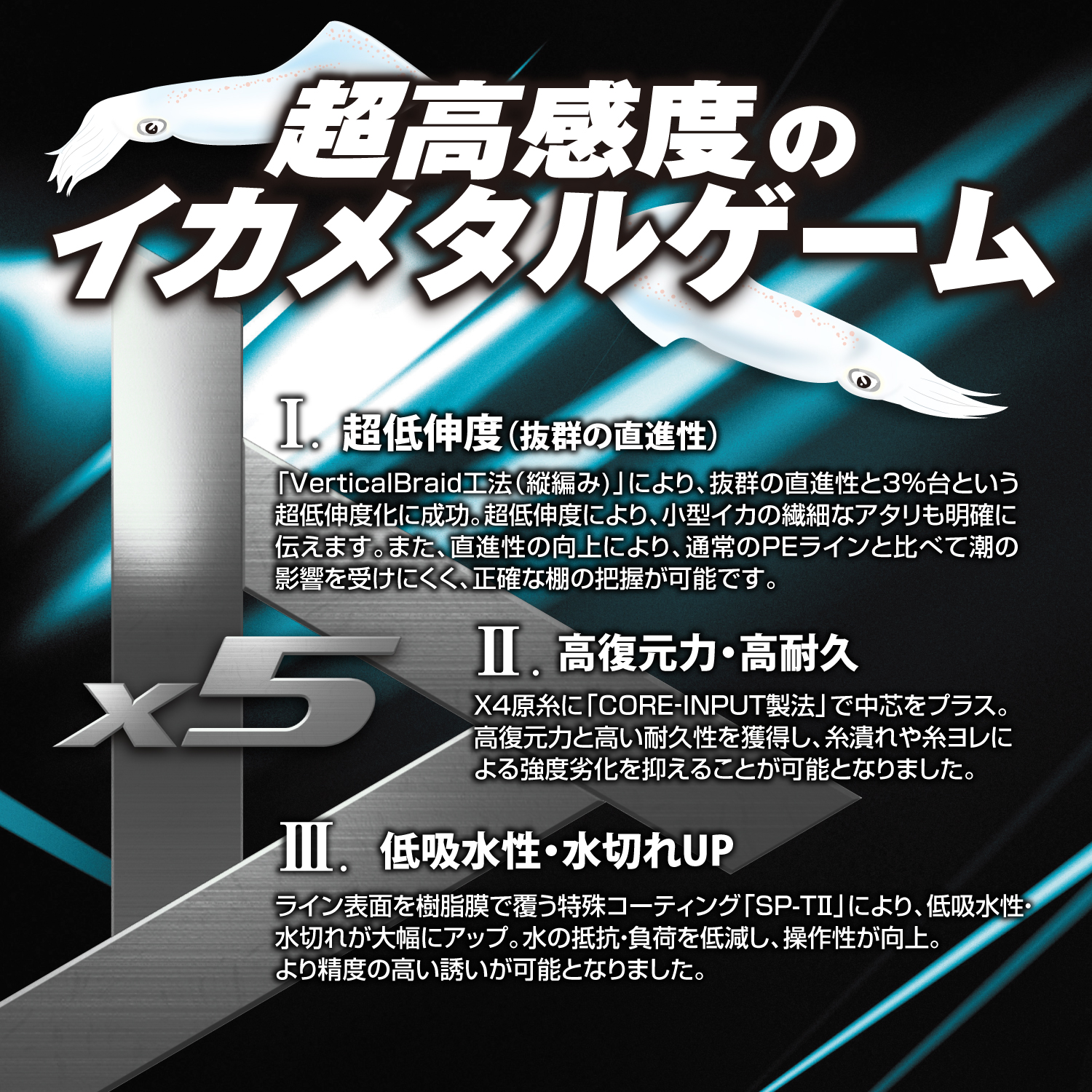 アバニ イカメタルマックスパワーPE X5 マーキング