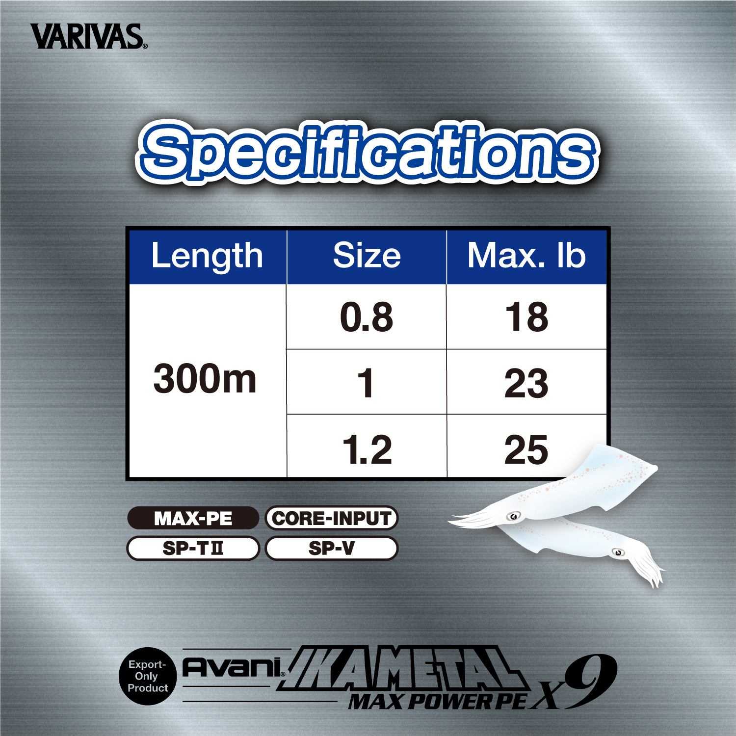 【Export-Only Product】Avani IKAMETAL MAX POWER PE X9 [Marking]