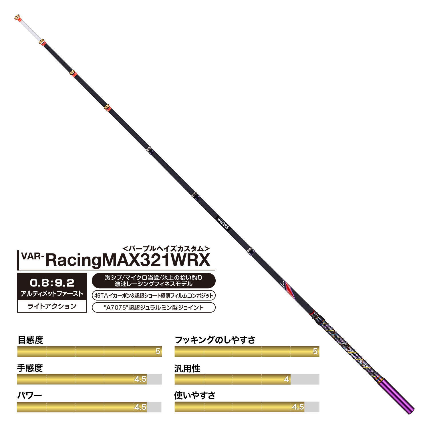 ワカサギ穂先RacingMAX321WRX<br>（レーシングマックス321WRX）